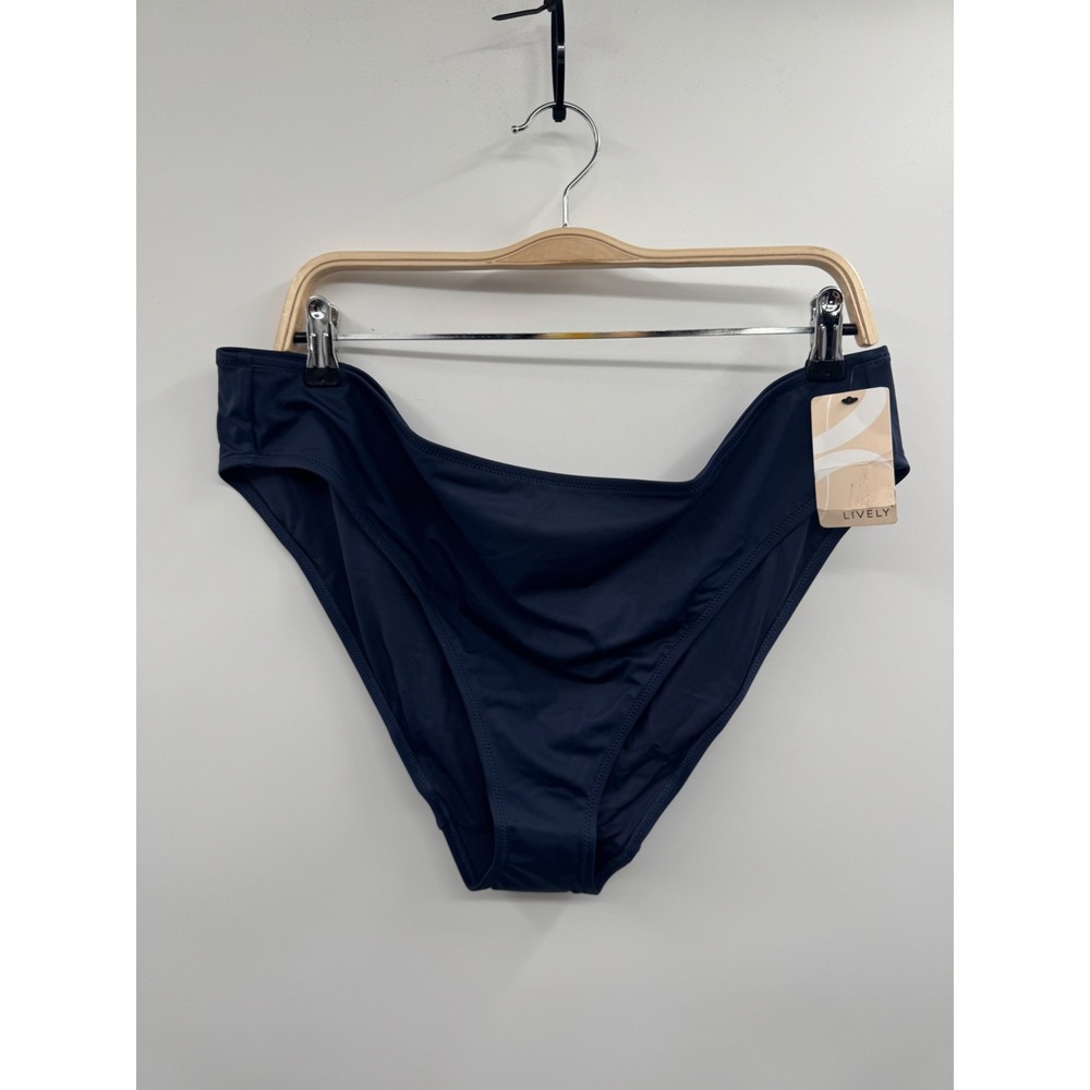 NWT Lively The Swim Bikini Bottom Women's 2X-Large Navy Low-Rise Cut Fully lined - Picture 1 of 12